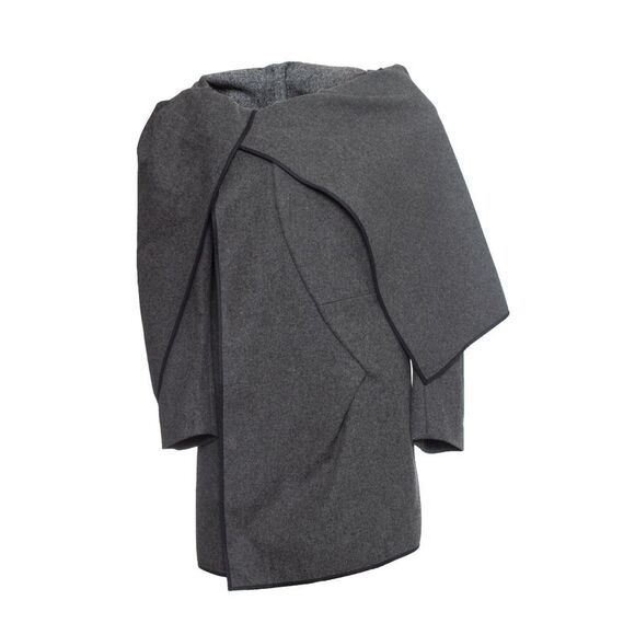 Comme des Garçons gray wool asymmetric coat